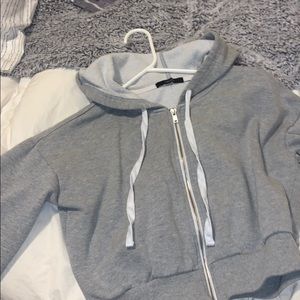 forever 21 grey cropped hoodie